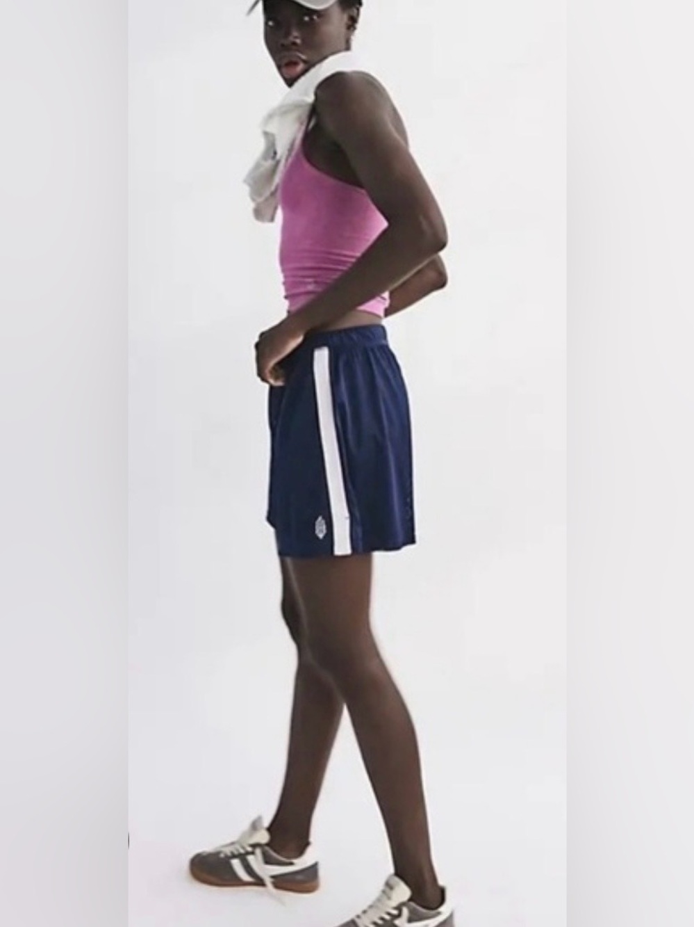 Free People When in Venice Navy Athletic Shorts with Side Stripes size large